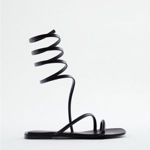 Zara Black Strappy Sandals